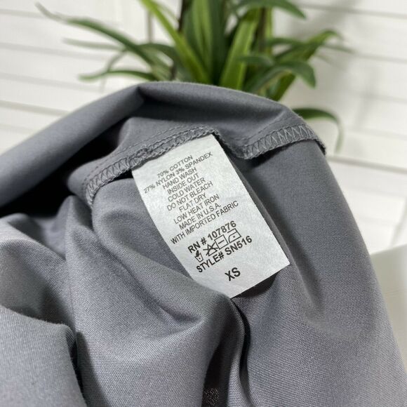 Comfy‎ USA Gray Bristol Shirt Button Poplin Tunic Top Asymmetric Hem Size XS - Picture 5 of 5